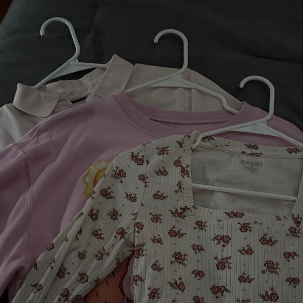 Old Navy Kids Pink and Floral Tops Trio